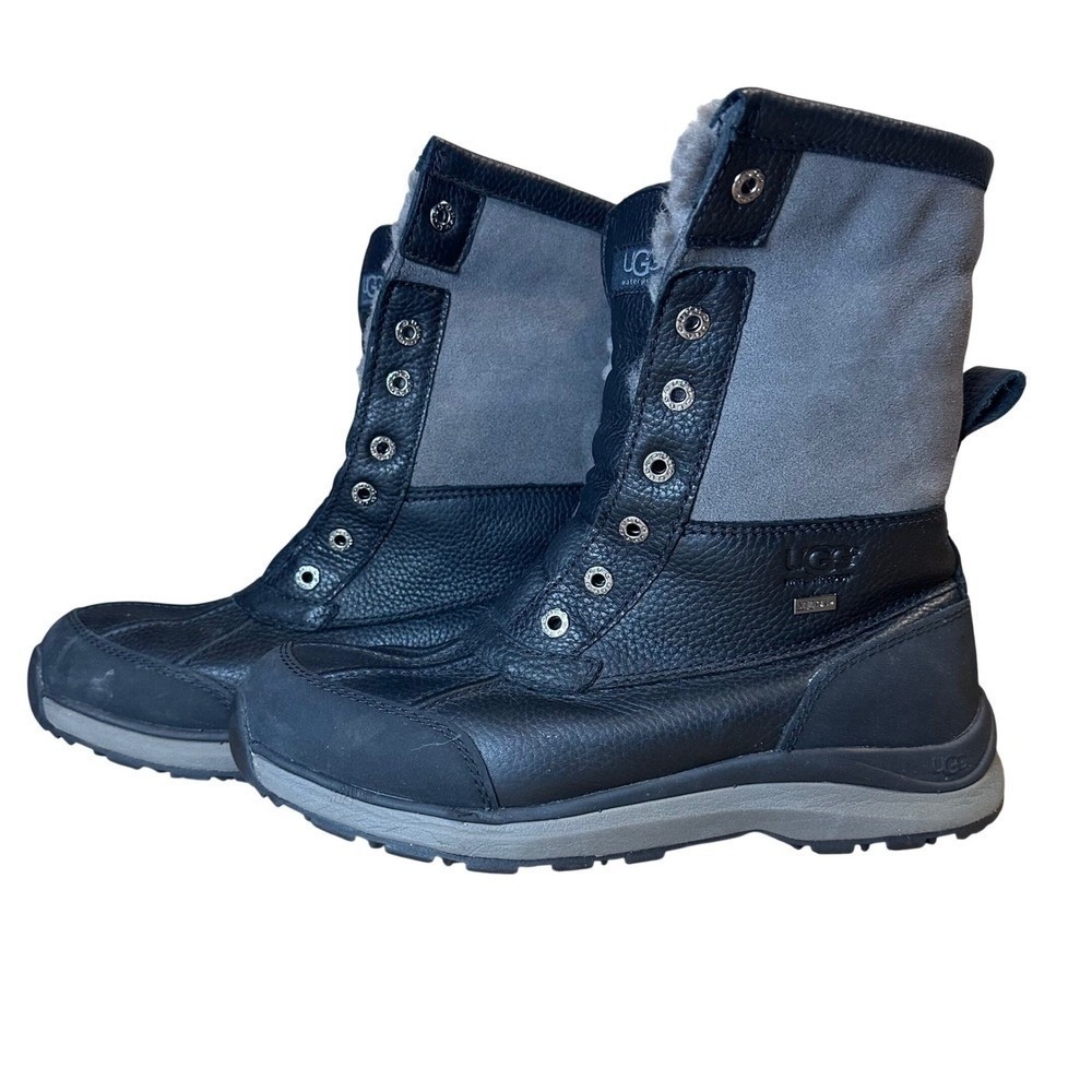 UGG Adirondack III Black Grey Waterproof Winter Snow Boots Women 9